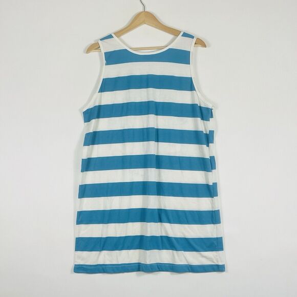 Hawaiian Flavor Vintage Stripe Paradise Beach Club Tank Mini Dress Women's Large - Picture 4 of 4
